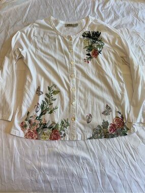 Vtg Collections Etc. floral boho cottagecore cardigan size XL